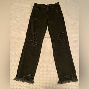 Black High Rise Mom Jeans